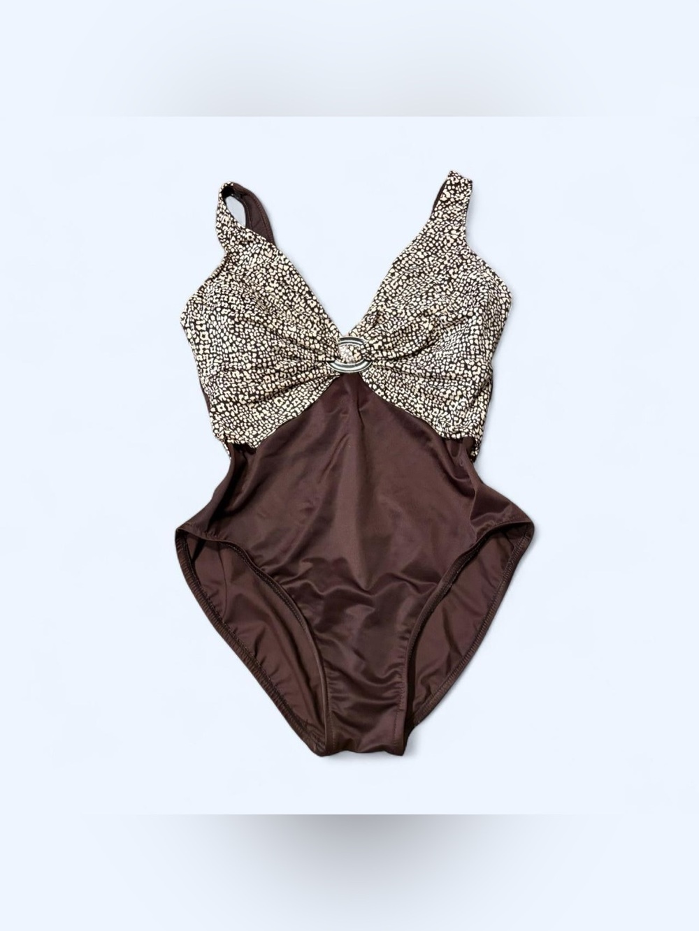 Y2K Brown Animal Print Swimsuit by Miraclesuit!